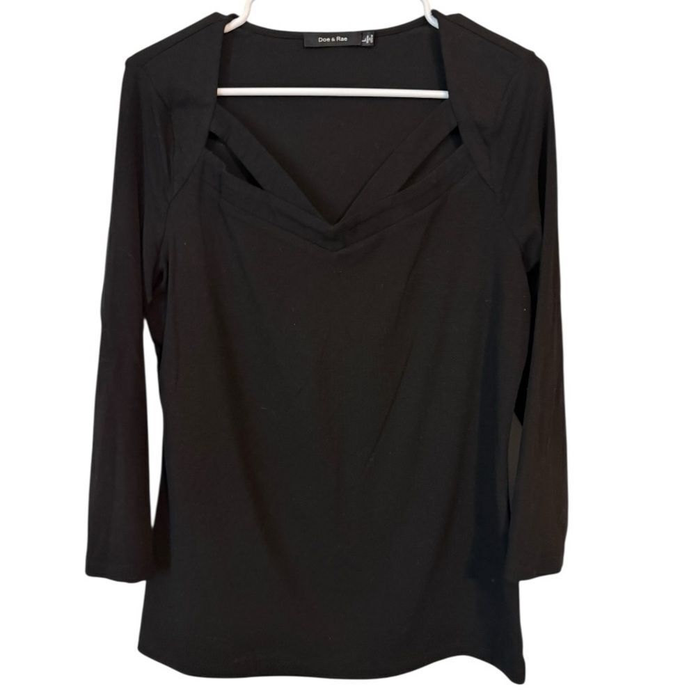 🌺DOE & RAE BLACK BLOUSE